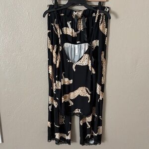 Cacique Lane Bryant Cheetah Animal Print Cami & Pant Pajama Set, 14/16 1X Black